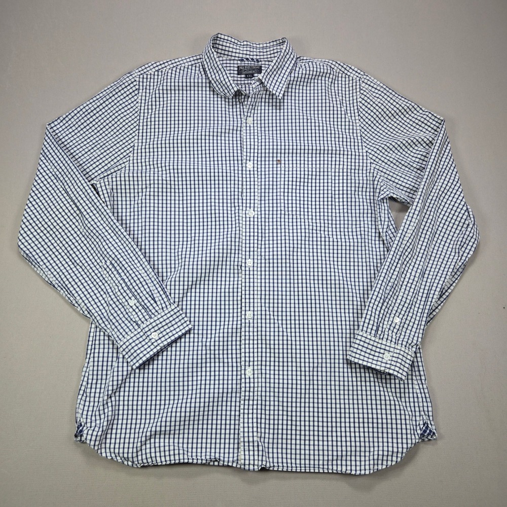 Polo Jeans Co Ralph Lauren Plaid Button Down Shirt Men's XXL Blue White Green - Picture 1 of 8